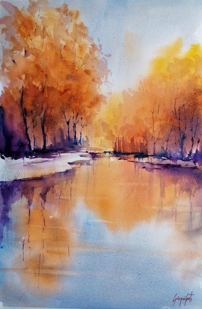 Autumn River Glow by Giorgio Gosti