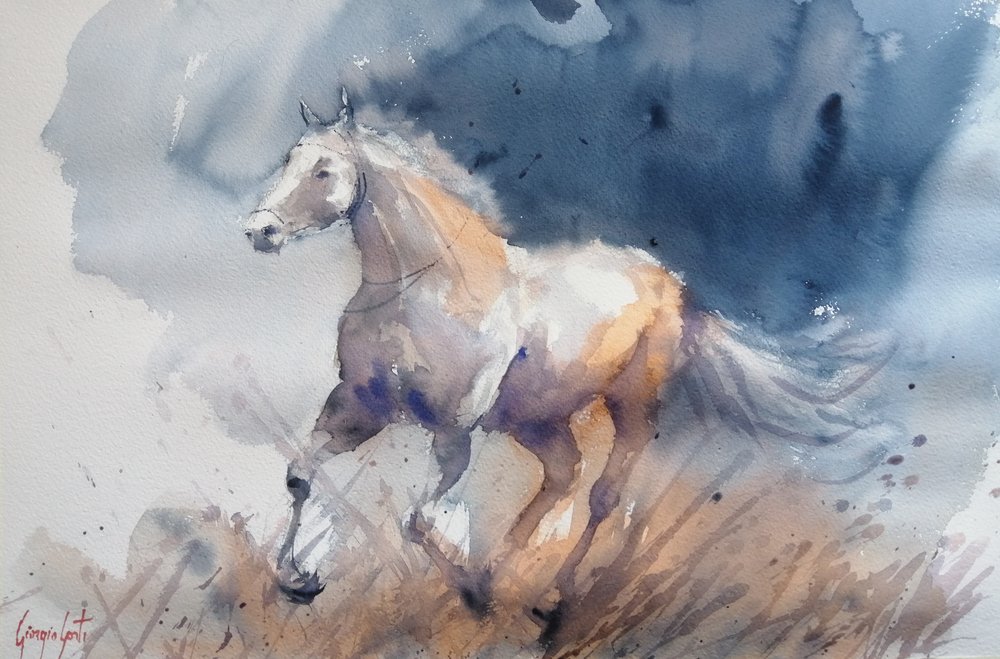 Energetic Horse Blue by Giorgio Gosti