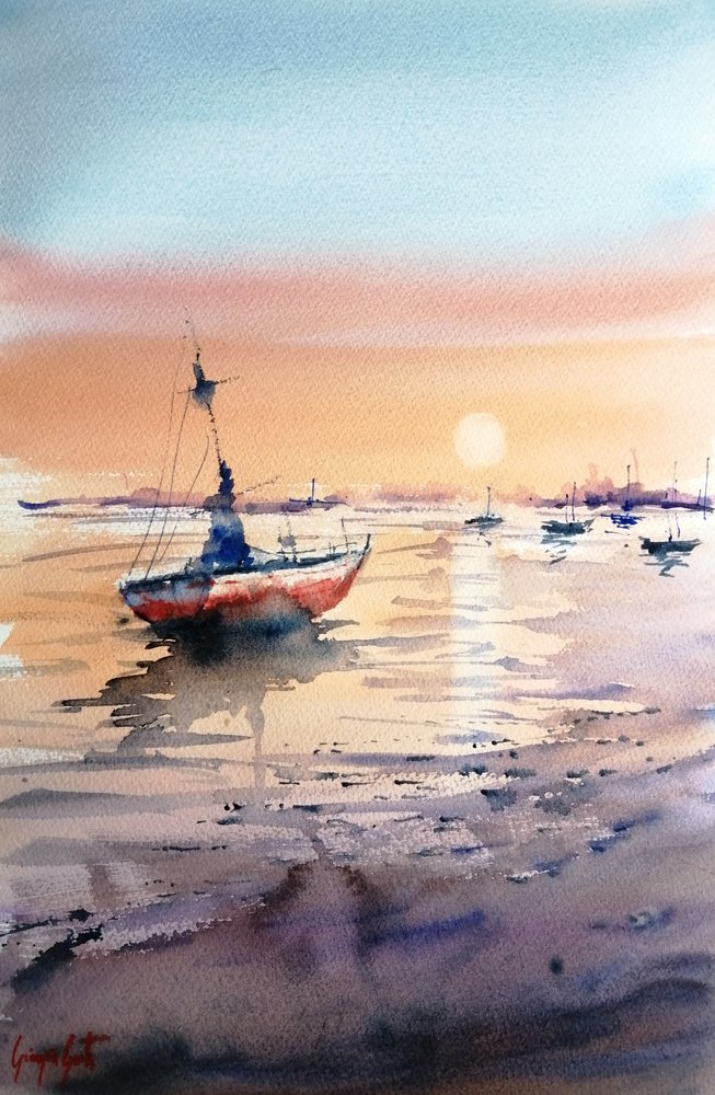 Golden Hour Boat by Giorgio Gosti