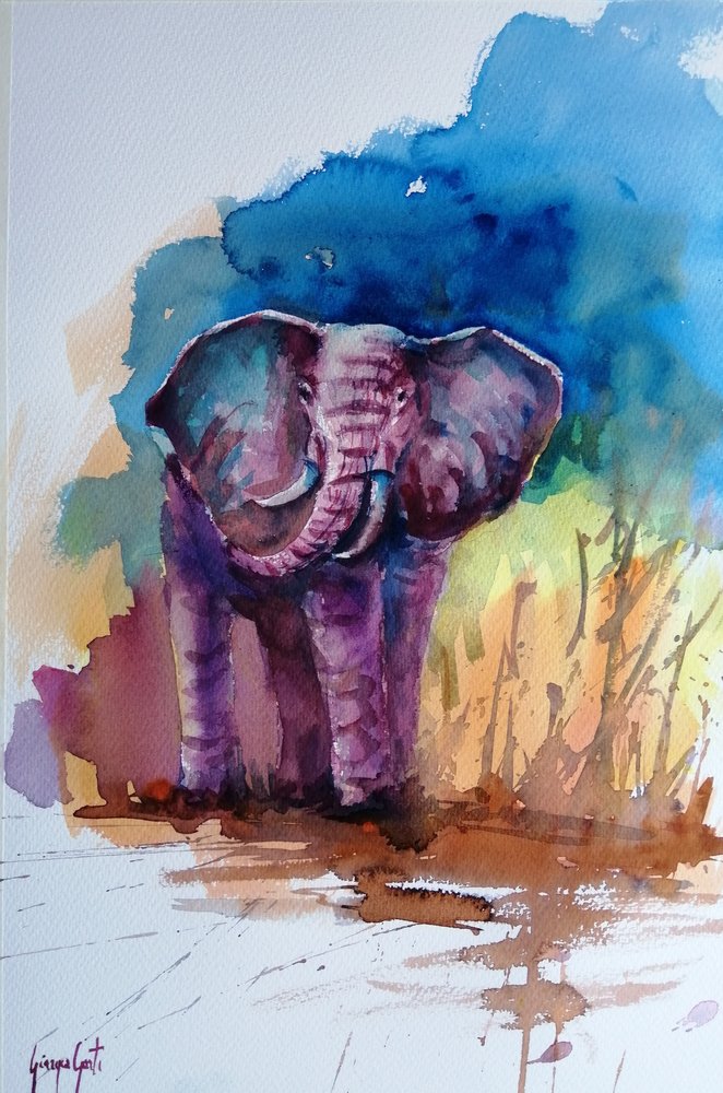 Majestic Purple Elephant by Giorgio Gosti