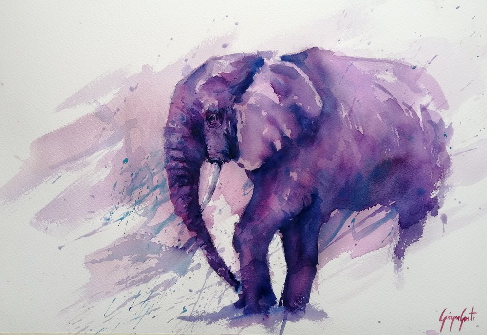 Majestic Purple Elephant by Giorgio Gosti
