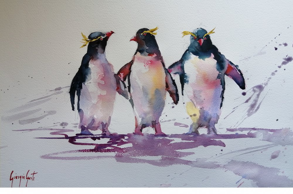 Playful Penguin Friends by Giorgio Gosti