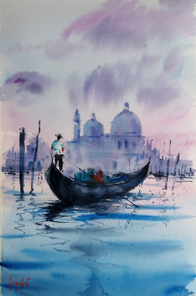 Twilight Venice Gondola by Giorgio Gosti
