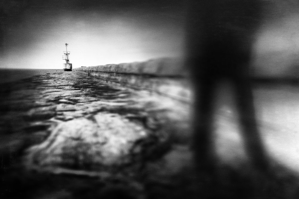 Blurred Figure on Pier by Gustav Davidsson