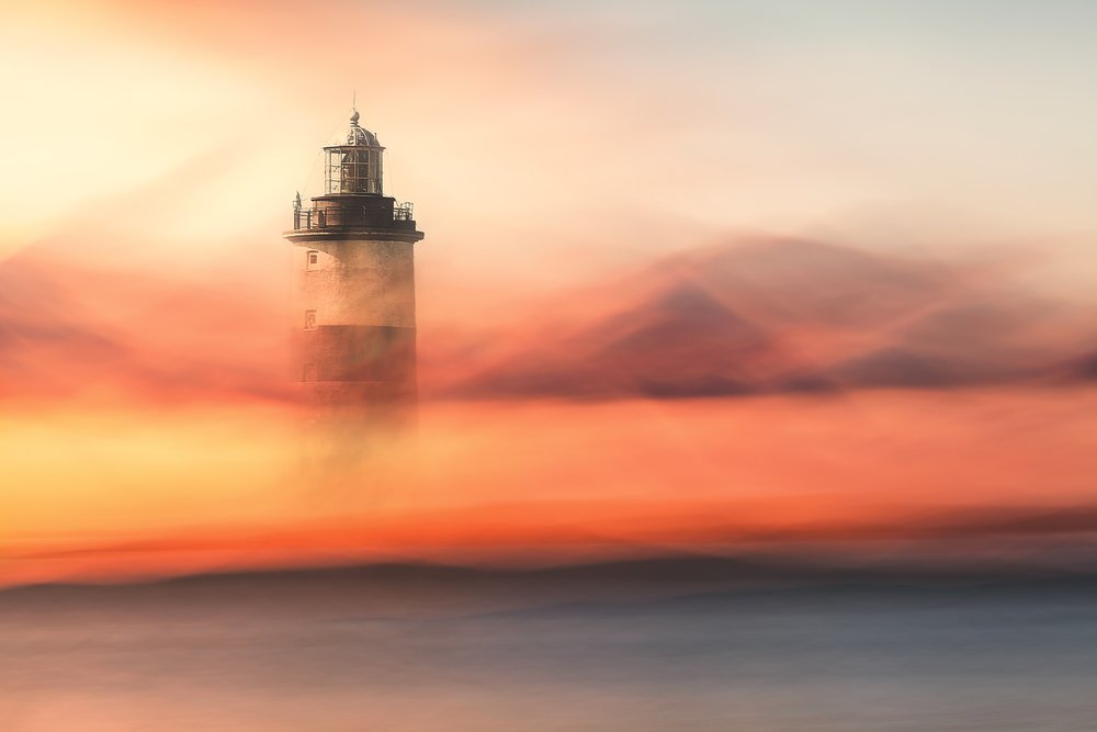 Dreamy Lighthouse Sunset by Gustav Davidsson