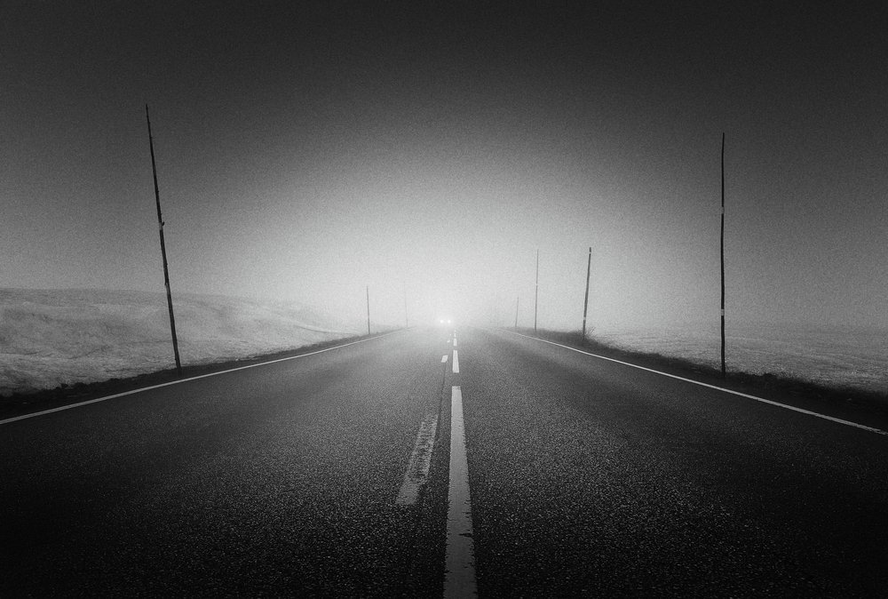 Mysterious Foggy Road by Gustav Davidsson