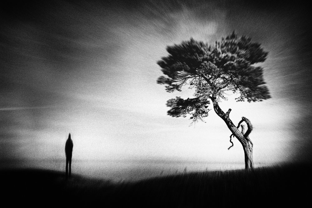 Solitary Figure Lone Tree von Gustav Davidsson