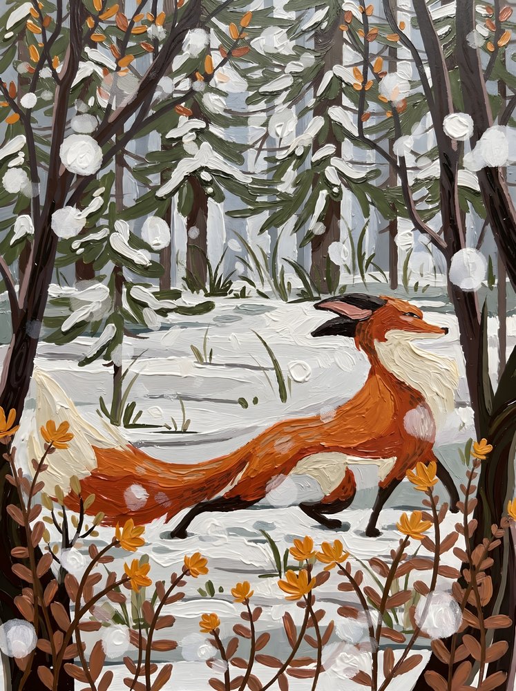 Winter Forest Fox by HUGO