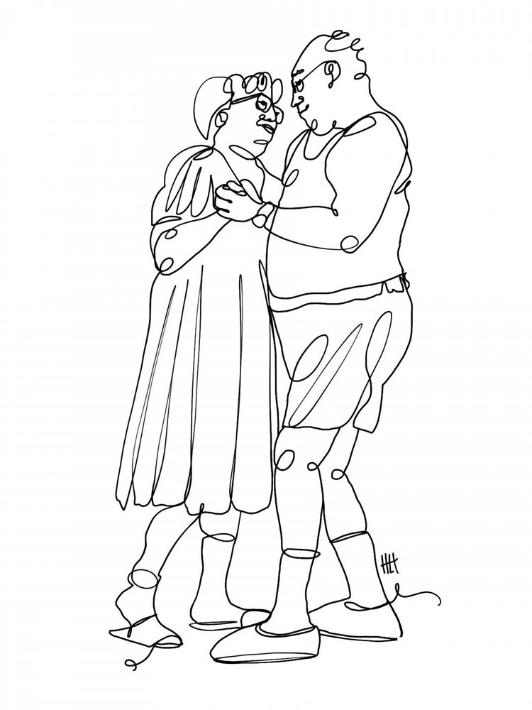 Dancing Senior Couple by Hanna Lee Tidd