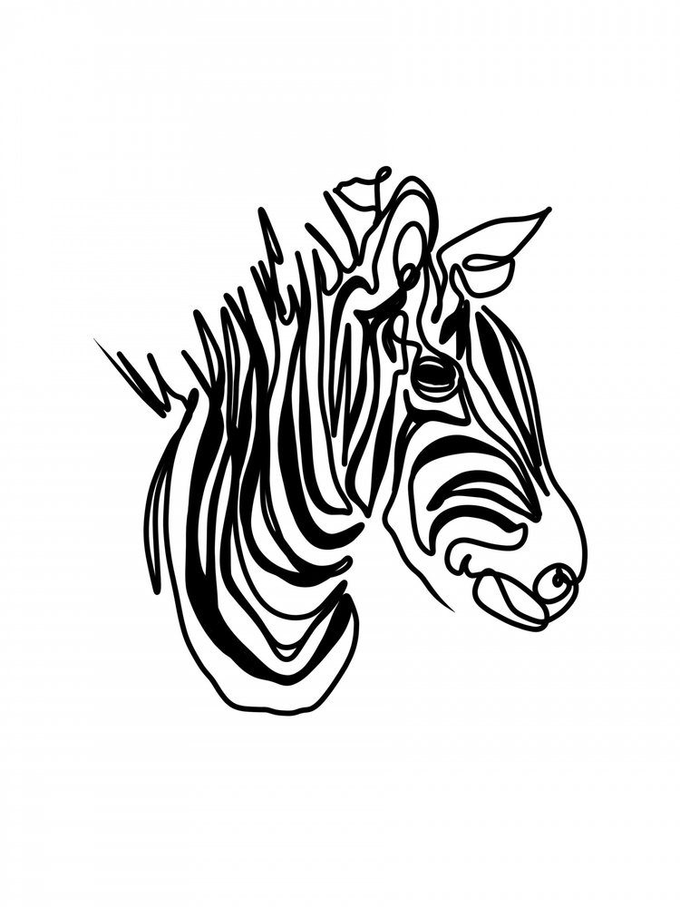 Minimalist Zebra Head by Hanna Lee Tidd