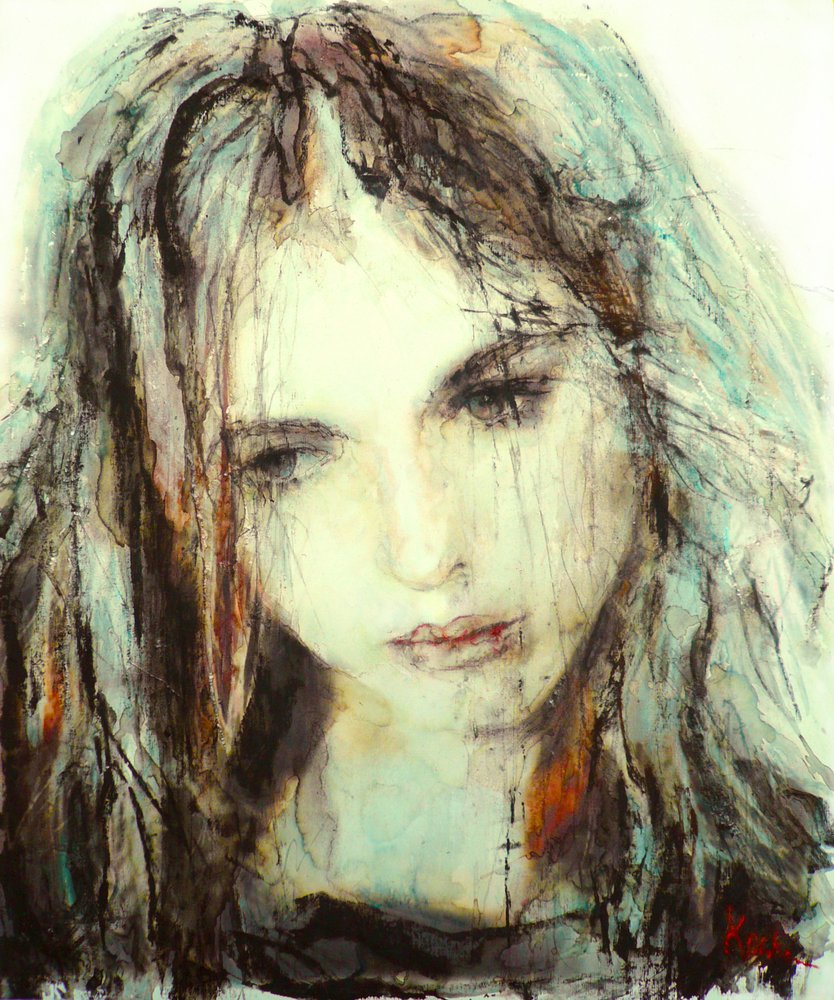 Melancholy Woman Portrait by Hein Kocken