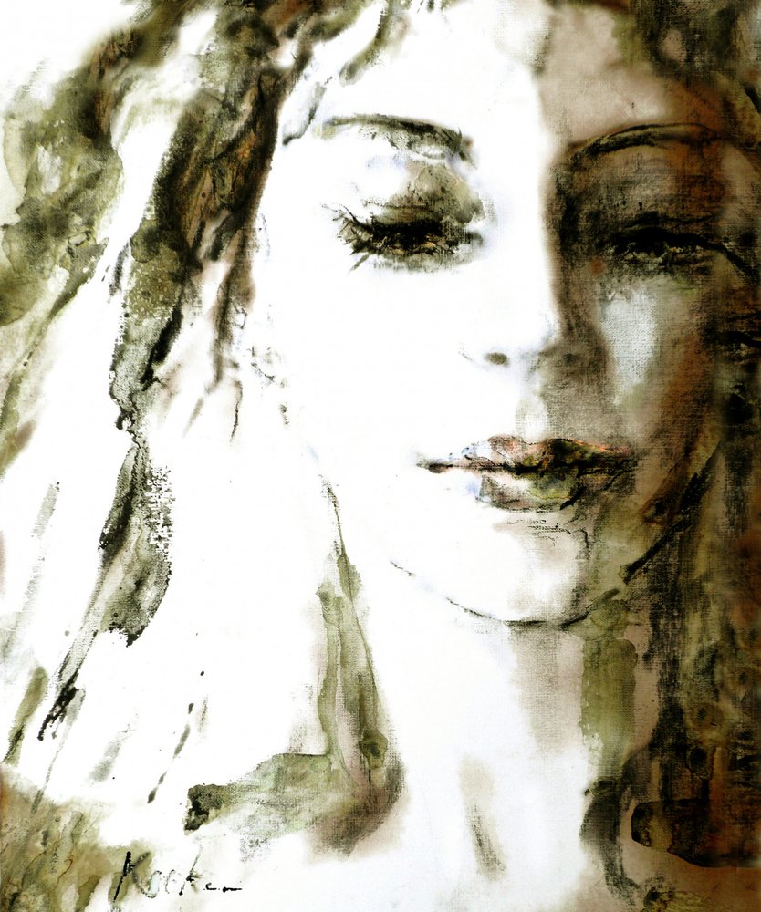 Pensive Woman Portrait by Hein Kocken