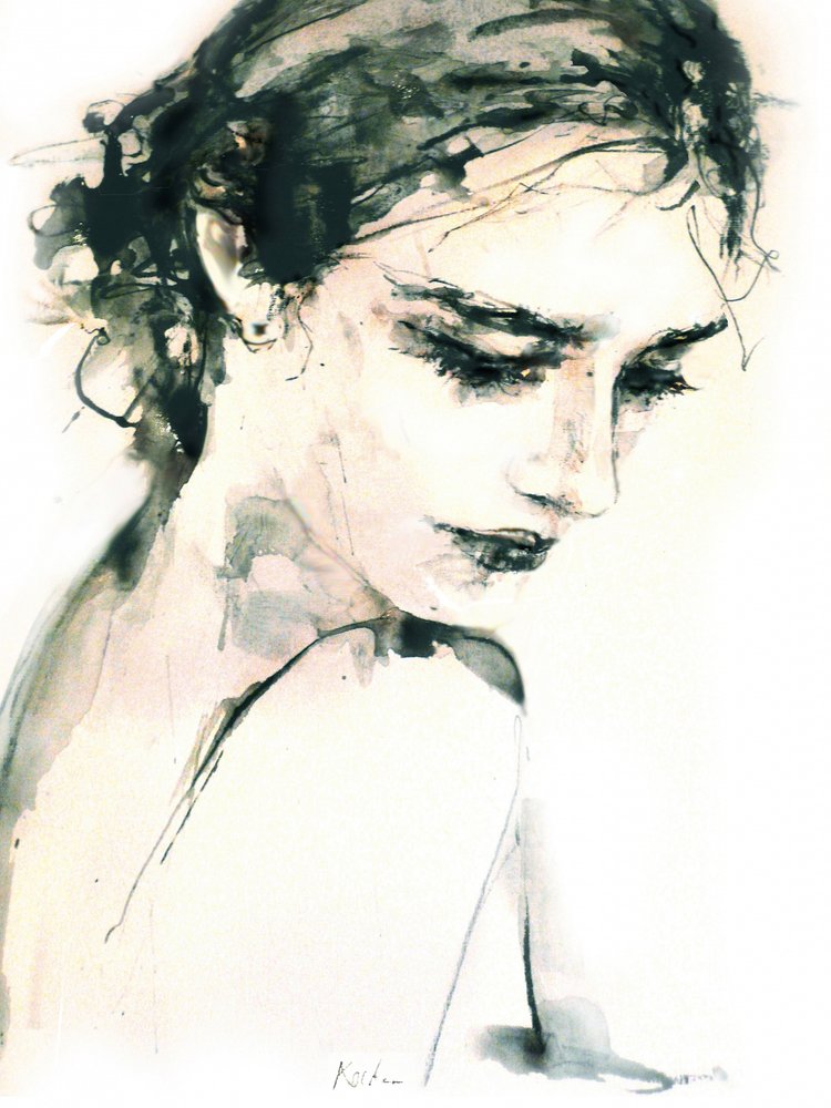 Pensive Woman Portrait by Hein Kocken