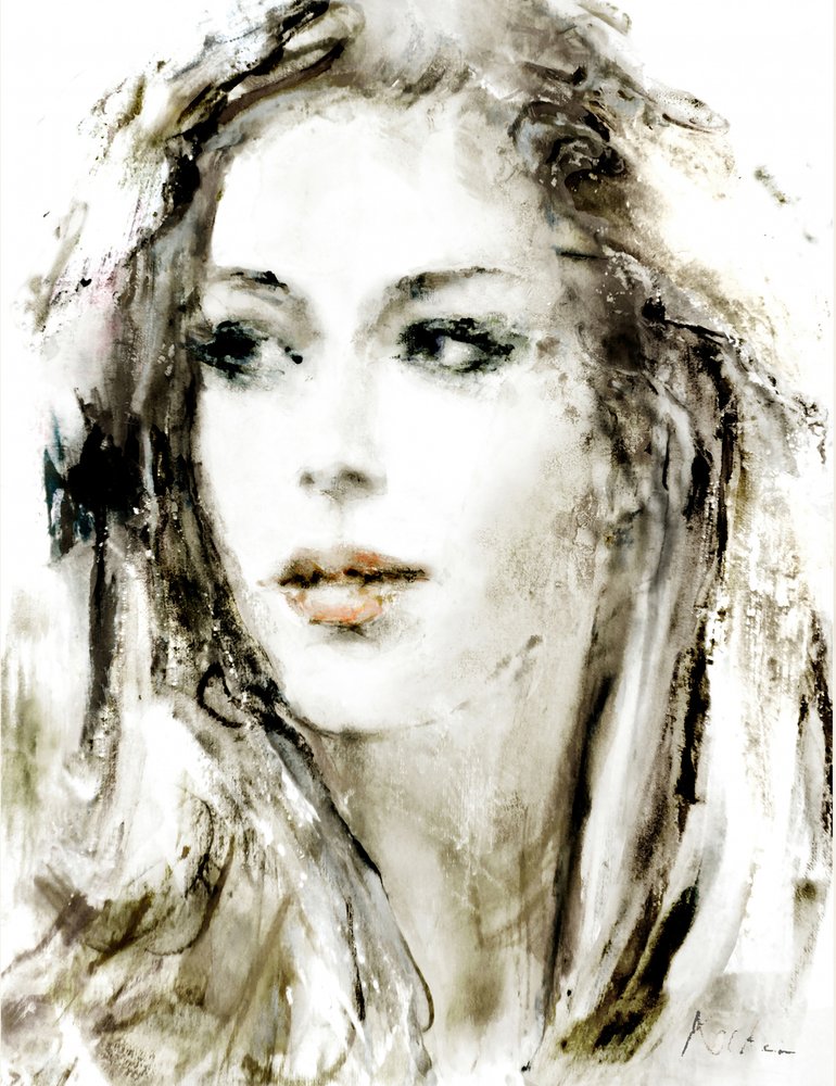 Thoughtful Woman Portrait by Hein Kocken