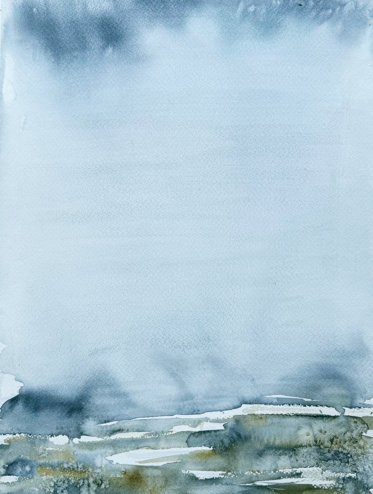 Misty Horizon Landscape by Helena Ryhle