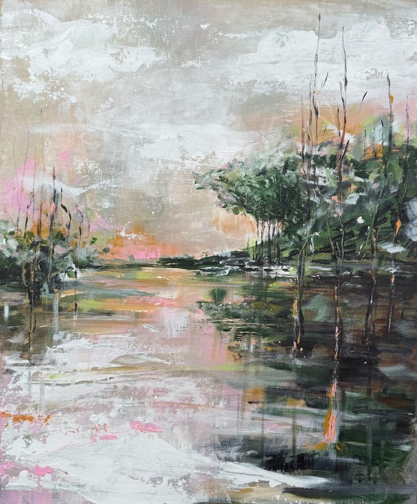 Pink Sky Waterscape by Helena Ryhle