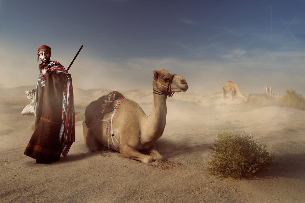 Arabian Desert Traveler by Hussain Buhligaha