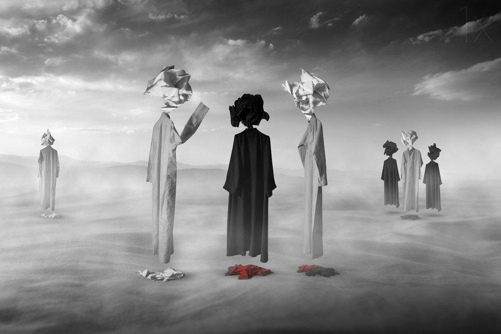 Surreal Desert Figures by Hussain Buhligaha