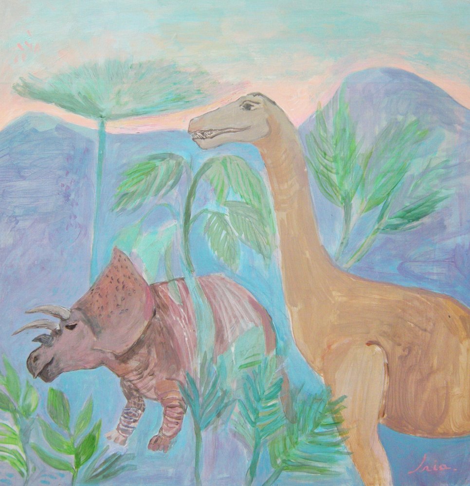 Gentle Dinosaur Landscape by Iria Fernandez