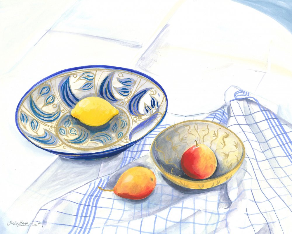 Still Life With Lemon and Pears by Isabelle Brent