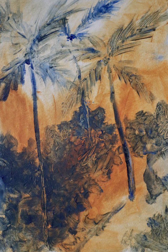 Tropical Blue Palms by JMF FINE ART