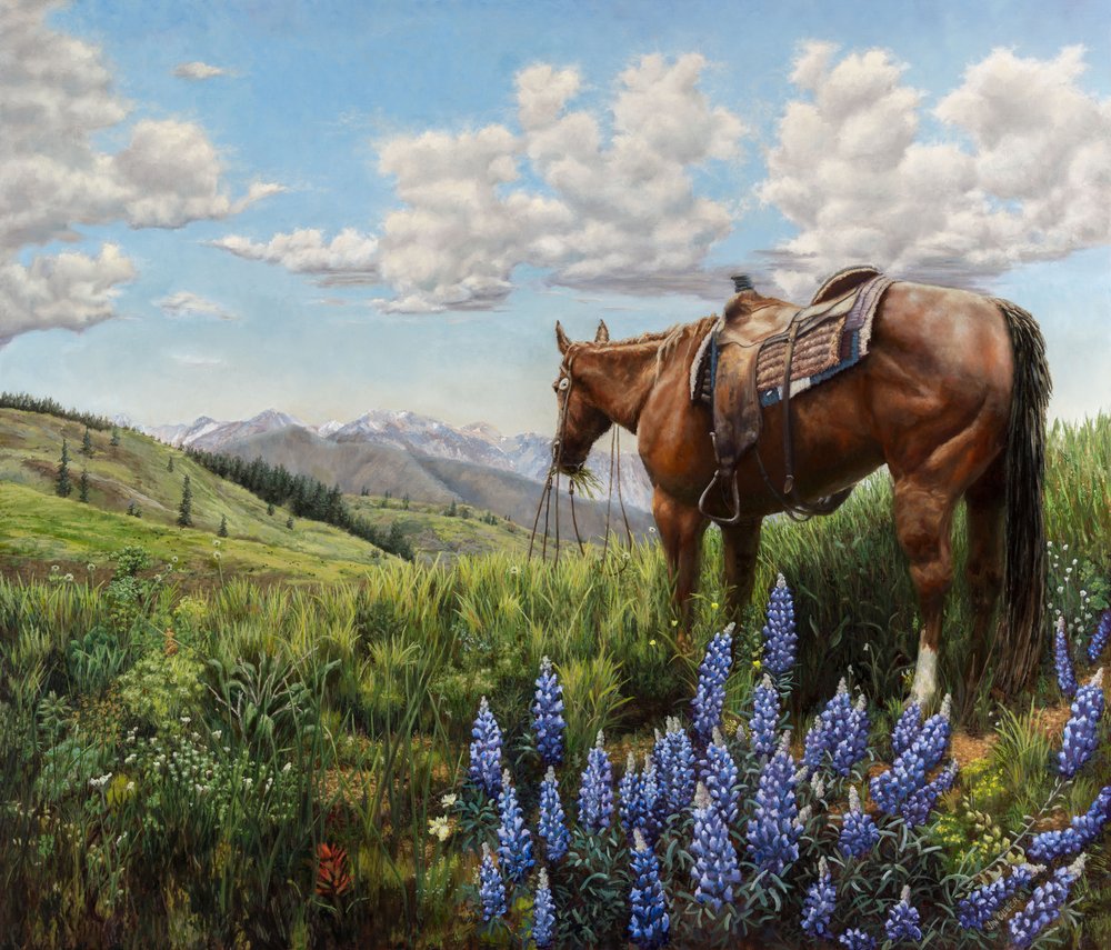 Horse in Mountain Pasture by Jan Clizer