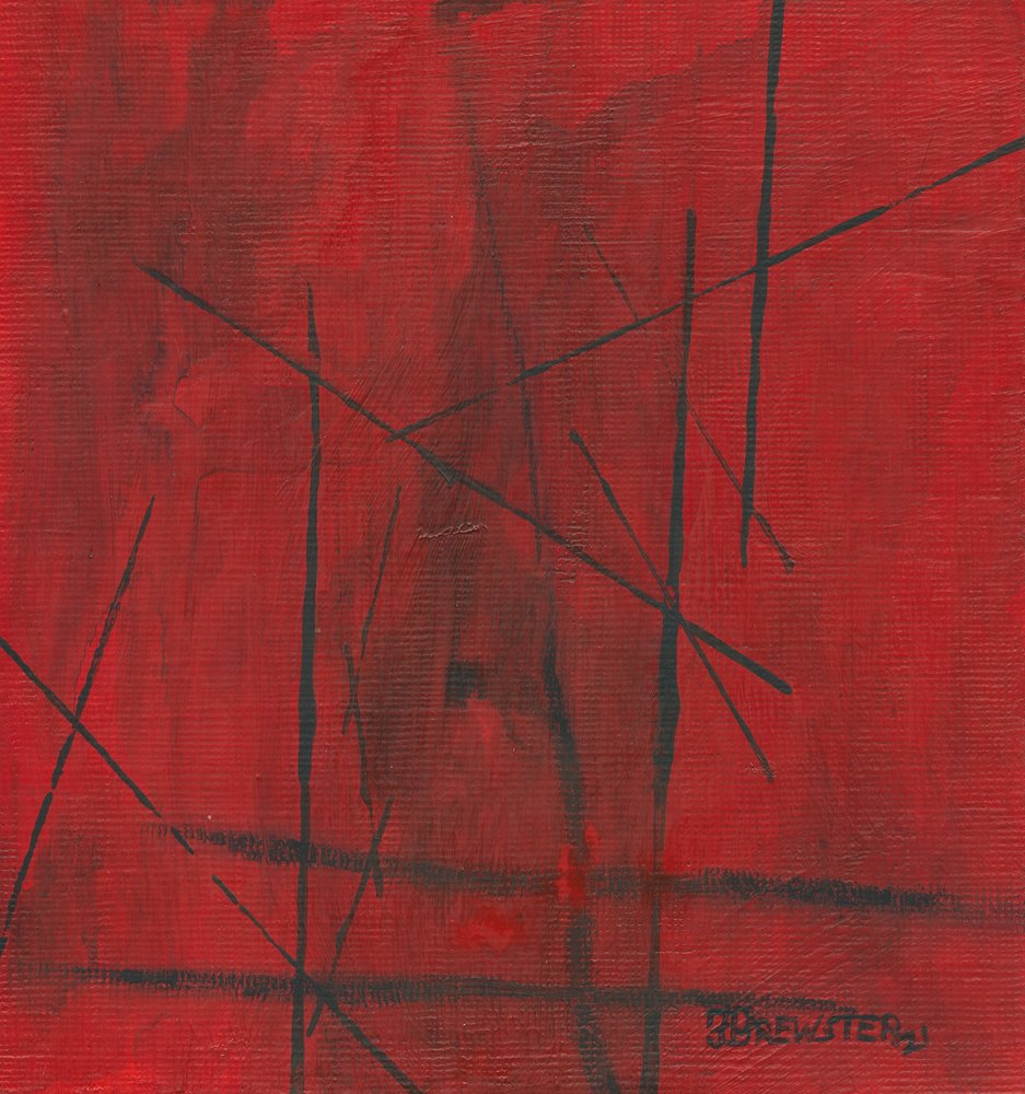 Abstract Red Lines by Janine Brewster