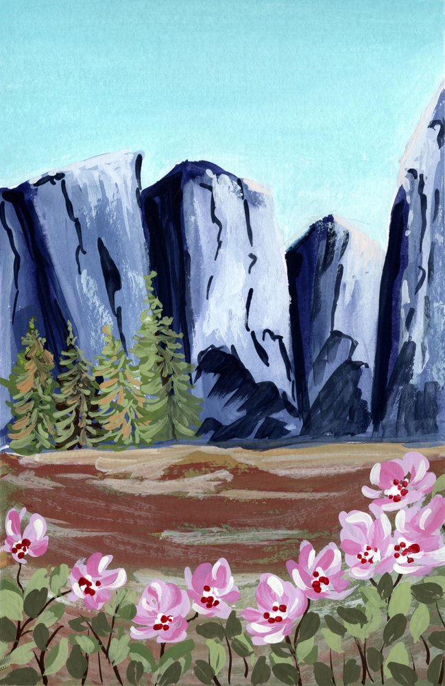 Majestic Peaks and Blooms by Jasmine Goodwin