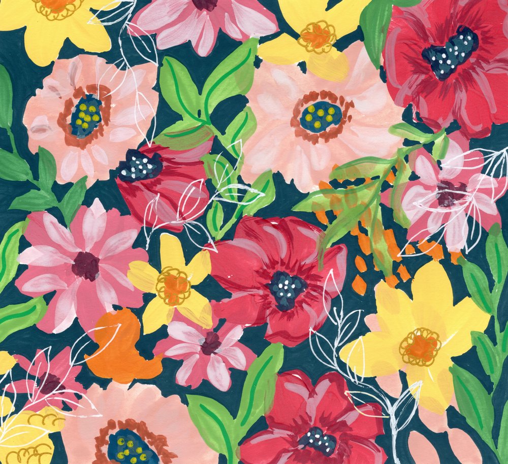 Vibrant Painted Flowers by Jasmine Goodwin