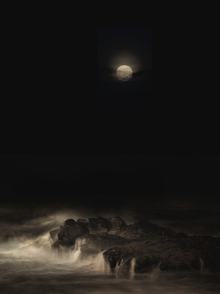 Misty Lunar Seascape by Jeffrey Hummel