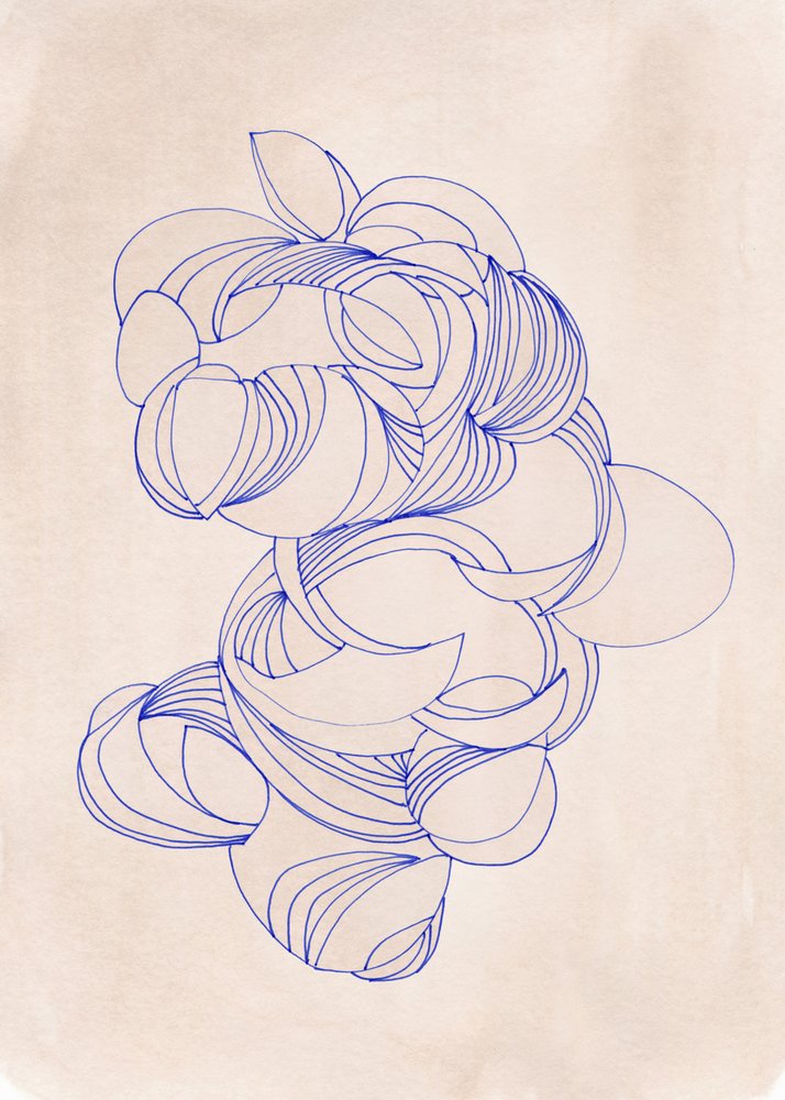 Organic Blue Curves by Jenja Braun