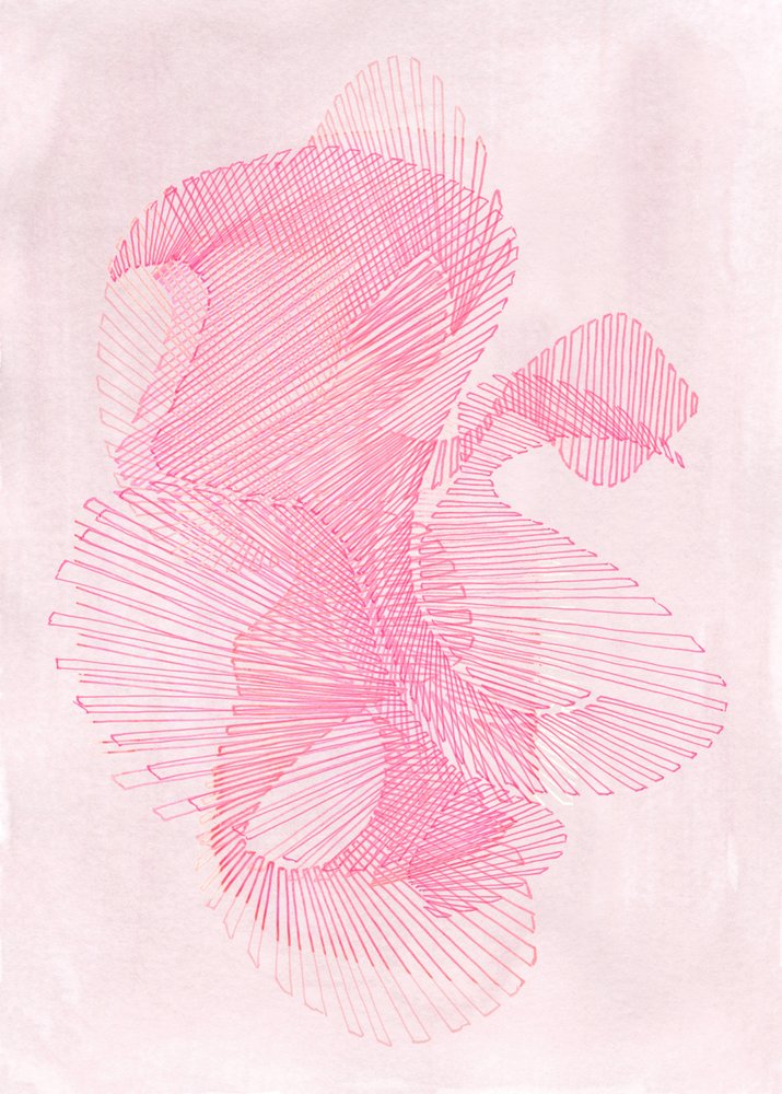 Soft Pink Geometry by Jenja Braun