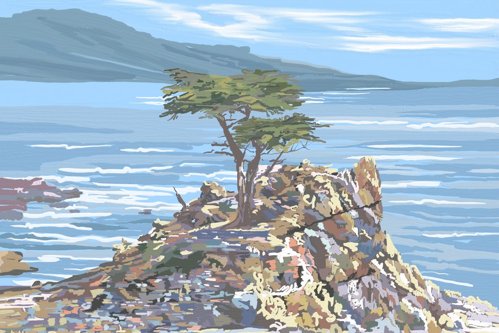 Lone Cypress Ocean Cliff by Jenna Alheit