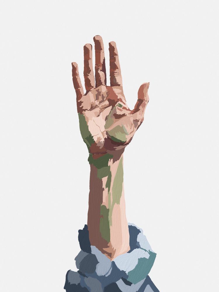 Reaching Painted Hand by Jenna Alheit