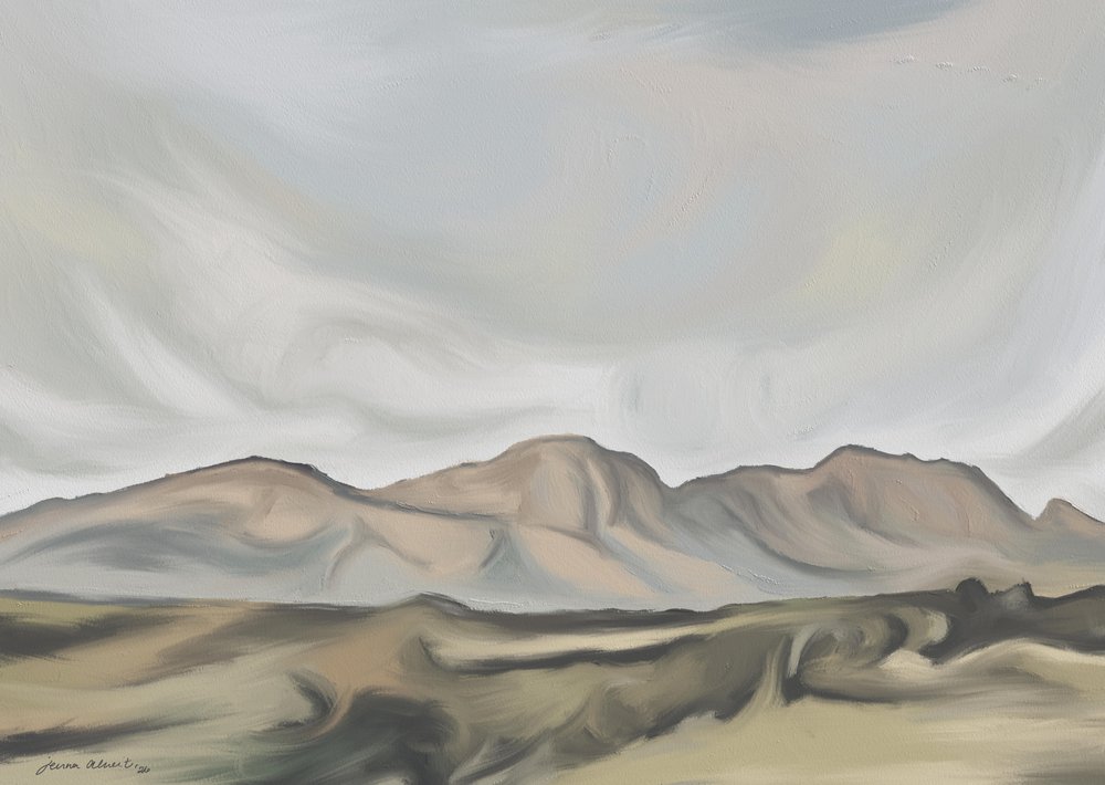 Serene Desert Mountains by Jenna Alheit