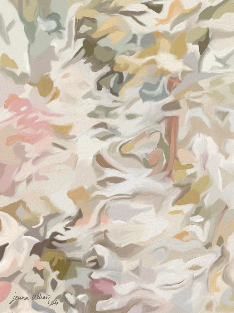 Soft Blush Floral Abstract by Jenna Alheit