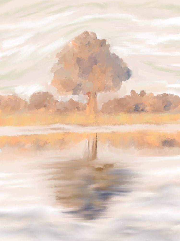 Tranquil Autumn Reflection by Jenna Alheit