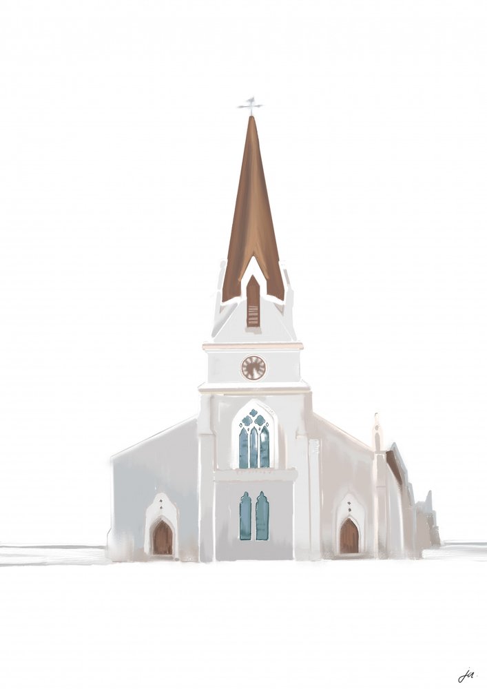 White Church Steeple by Jenna Alheit