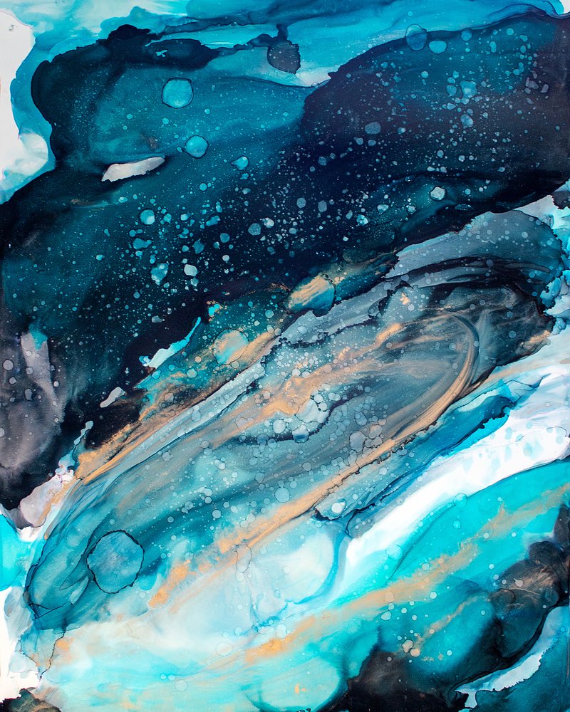 Deep Blue Gold Currents by Jenny Nielsen