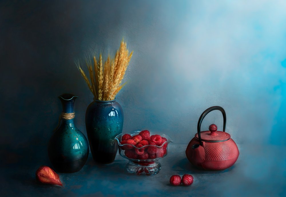 Rustic Berry Still Life by Jie Fischer