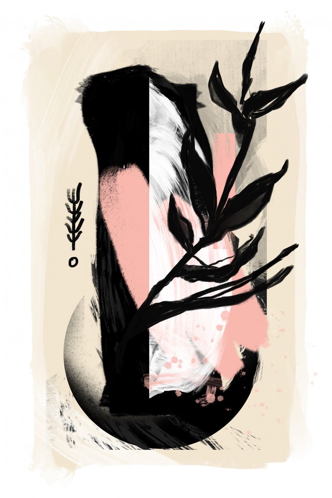 Modern Botanical Abstract by Jilli Darling