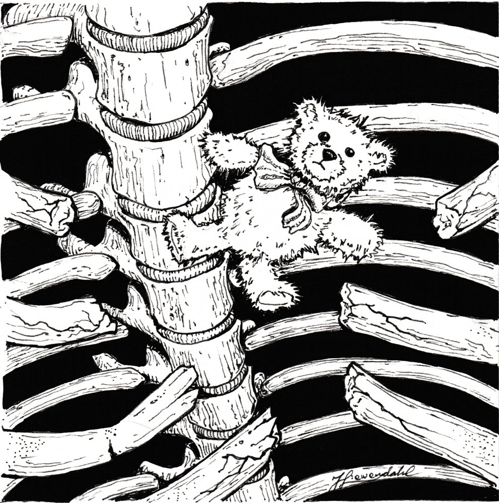 Skeletal Teddy Bear by Johan Liewendahl
