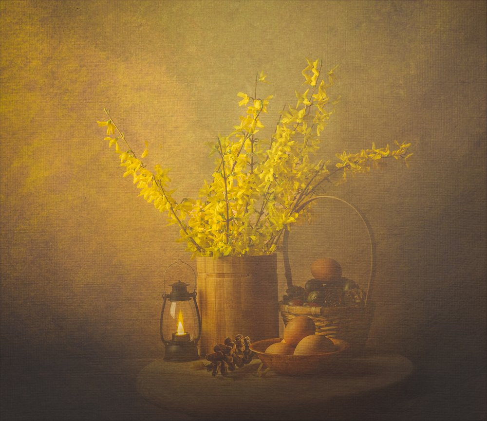 Golden Spring Still Life by John-Mei Zhong