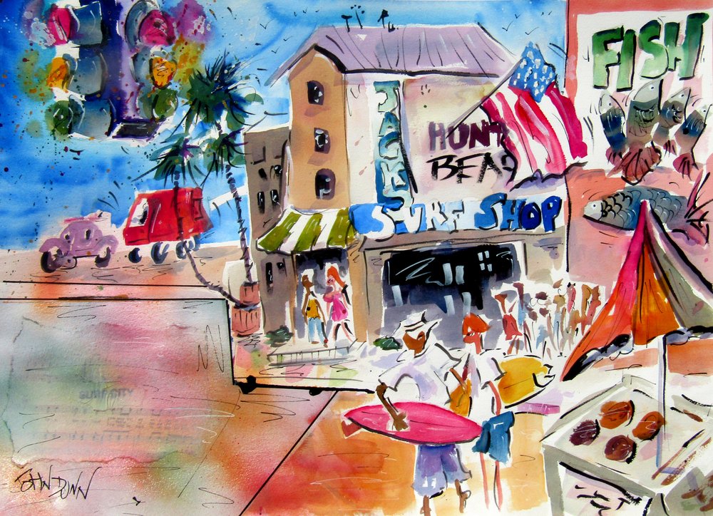 Coastal Surf Town Life by John Dunn