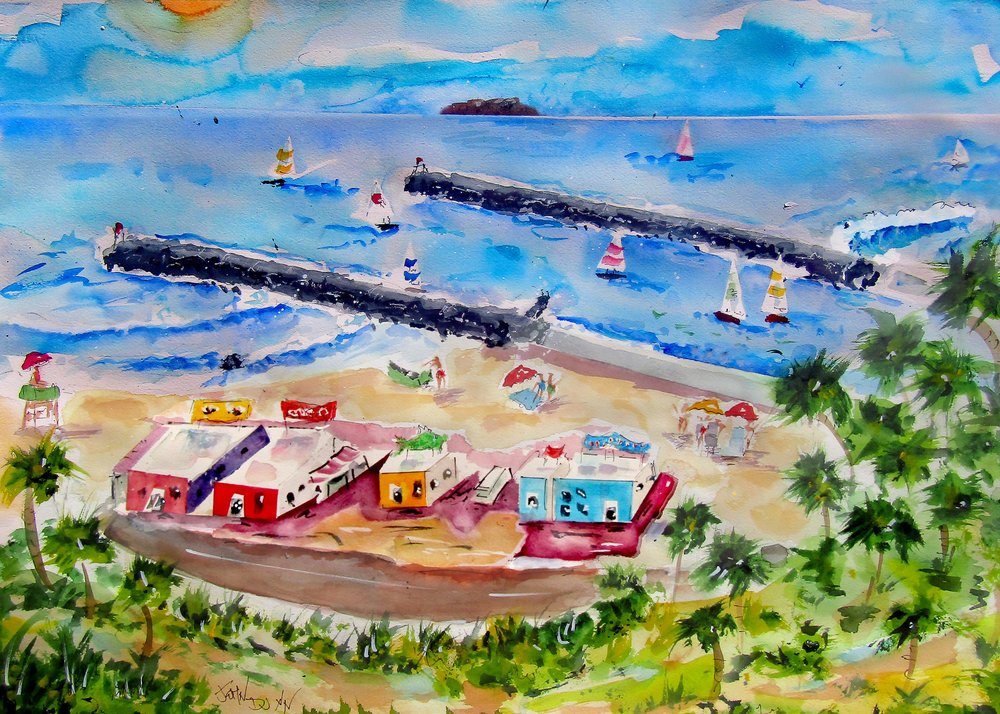 Vibrant Coastal Scene by John Dunn