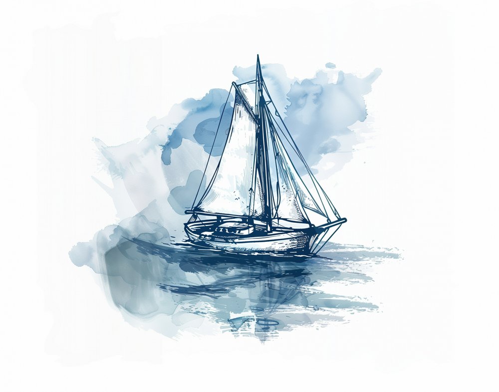 Blue Water Sailboat by Jolly and Dash