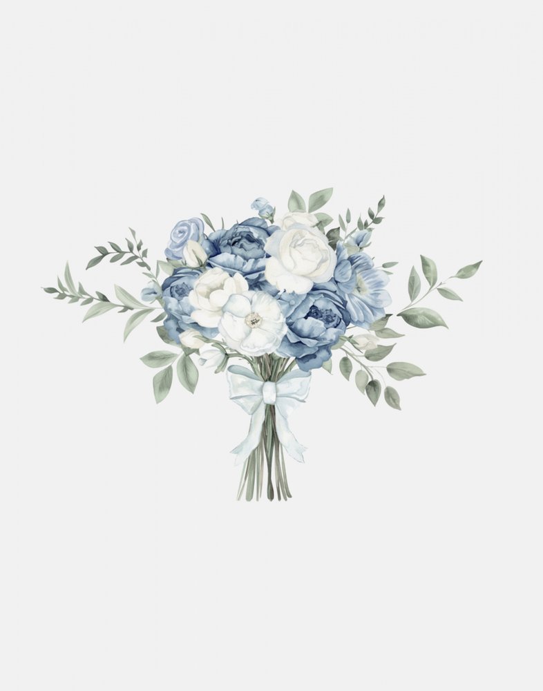 Gentle Blue Floral Bouquet by Jolly and Dash