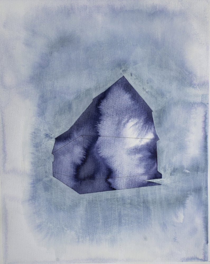 Blue Watercolor House by Joshua Hoskins