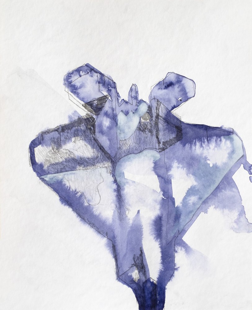 Indigo Floral Form by Joshua Hoskins