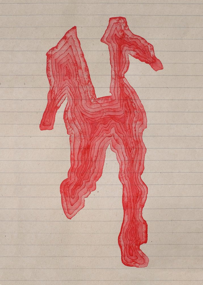 Red Contour Figure by Joshua Hoskins